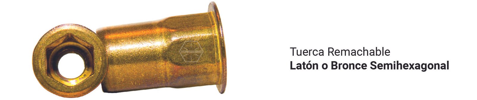 Tuerca Remachable Latón o Bronce Sem-Hexagonal