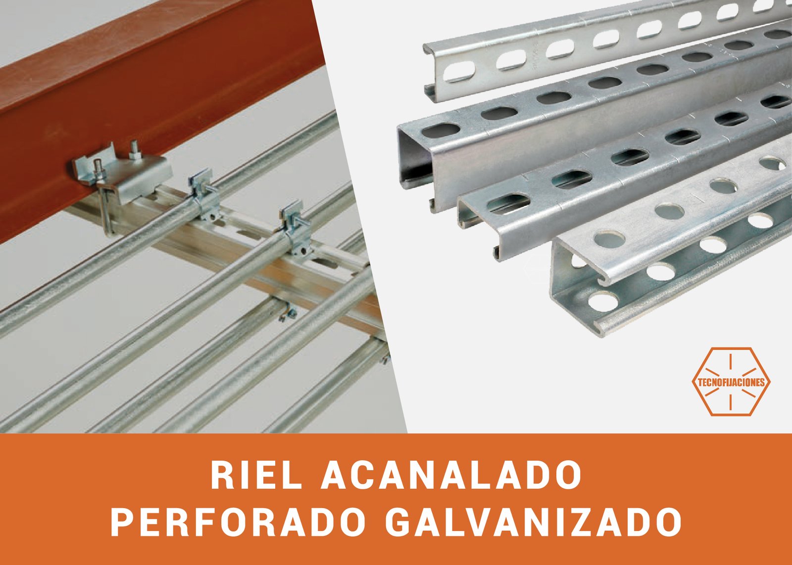 Riel acanalado 4x4/4x2 perforado galvanizado-image