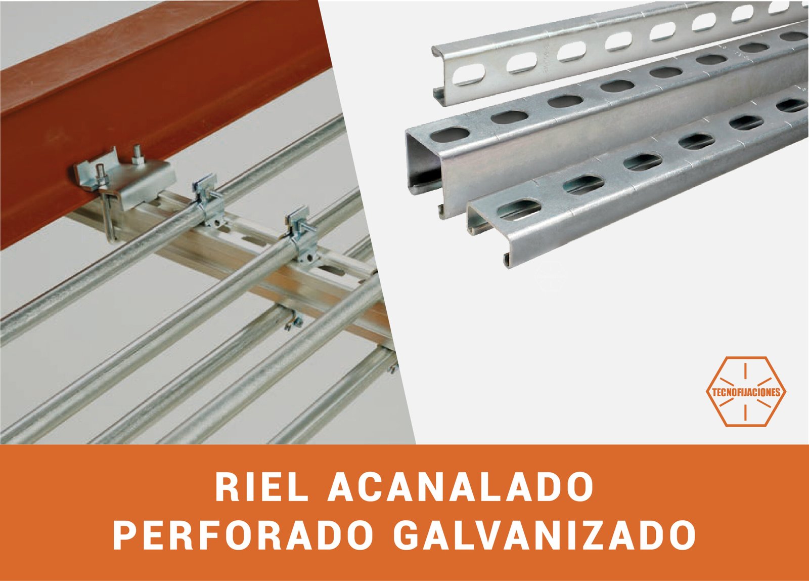 Riel acanalado 4x4/4x2 perforado galvanizado-image
