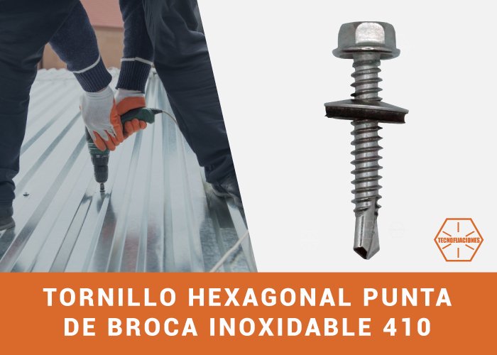 Tornillo hexagonal punta de broca inoxidable 410-image