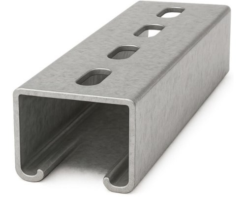 Riel unicanal 4x4/4x2 Galvanizado perforado