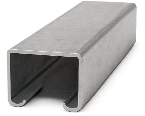 Riel unicanal 4x4/4x2 Inoxidable liso