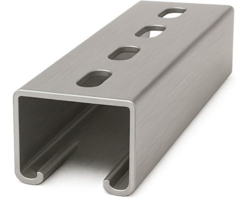Riel unicanal 4x4/4x2 Inoxidable perforado