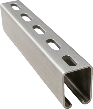 Inoxidable perforado Riel unicanal