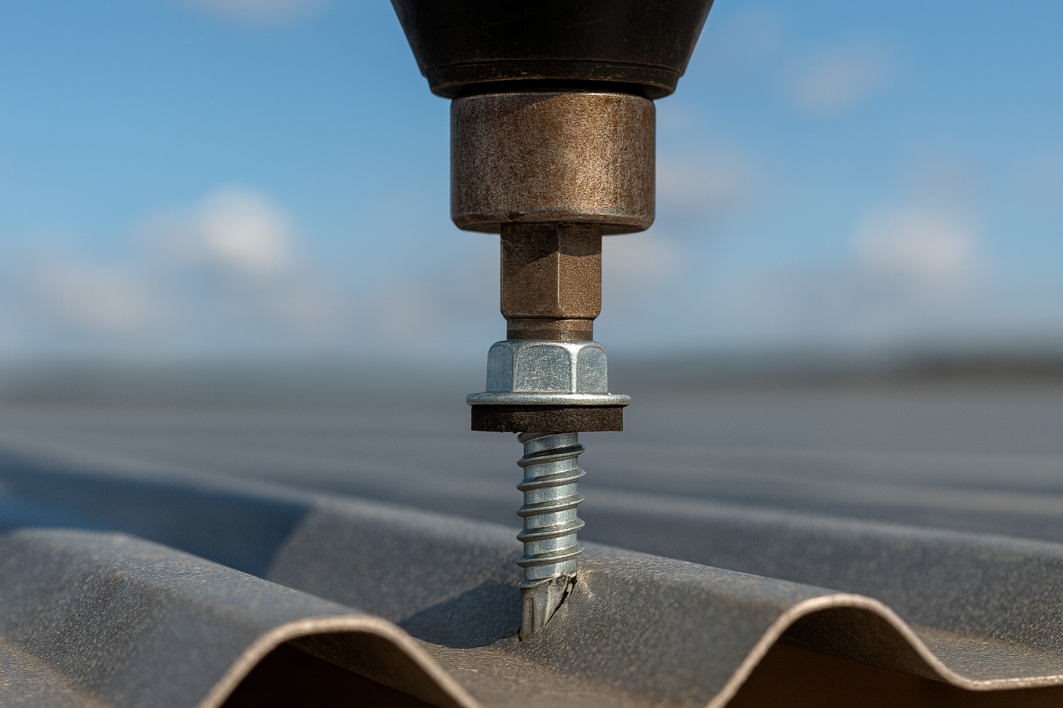 Tornillo punta de broca inoxidable cabeza hexagonal