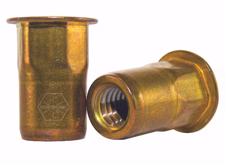 Tuerca-Remachable-Laton-o-Bronce-Semihexagonal Tuerca-Remachable-Laton-o-Bronce-Semihexagonal